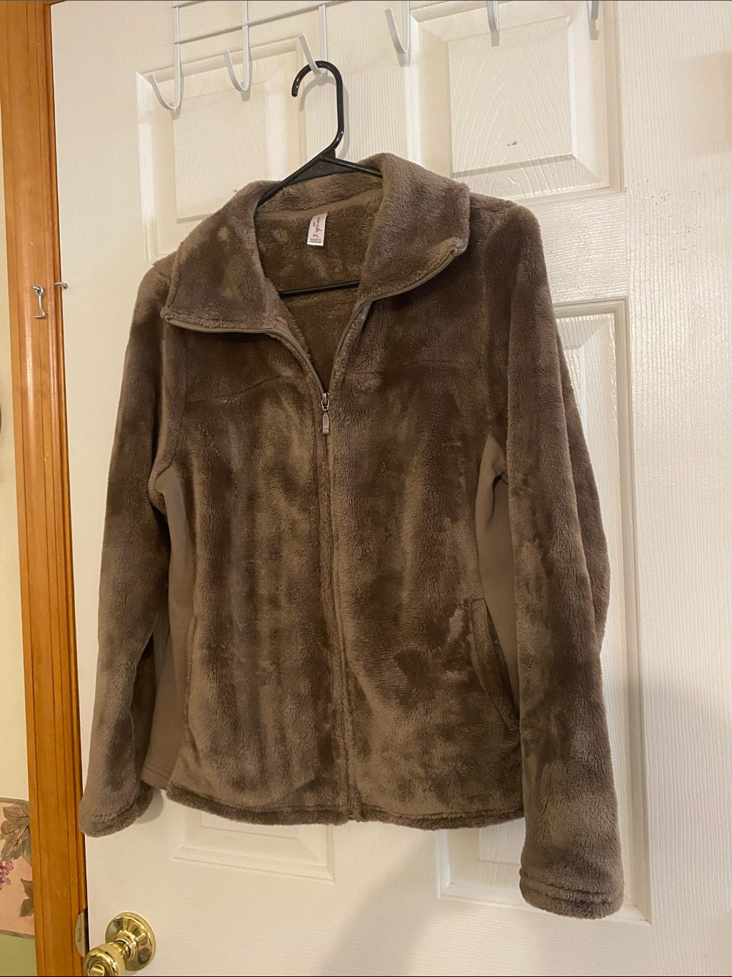 Women's Plush Full-Zip Jacket - Brown